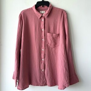 J. Crew Double Gauze Button Down Shirt Weathered Rose Womens Size 20